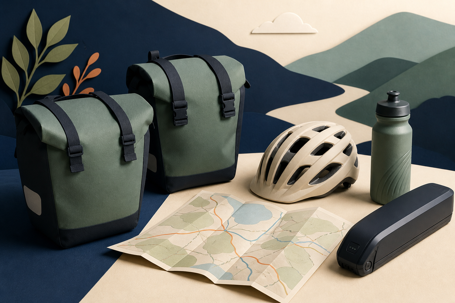 Illustrative Darstellung zum Ratgeberthema Trekking-E-Bike: Touren und Alltag sinnvoll verbinden